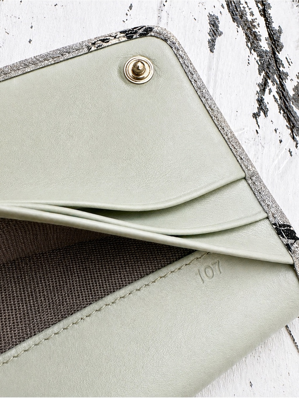 Prada Floral Saffiano Leather Wallet - Light Gray & Cream - Picture 8 of 8